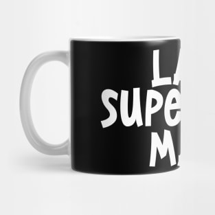 Lazy Superhero Mask - retro black and white typography text superheroes Christmas gift idea Mug